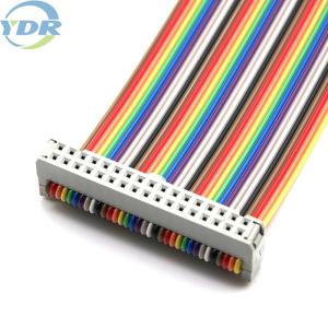 China IDC 2.54 Pitch 34 Pin Flat Cable Rainbow Color UL2651 28AWG factory