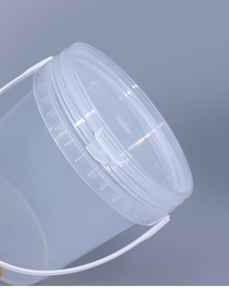 500ml Plastic Bucket For Ice Cream Fruit Salvage Container With Green Lid And Handle