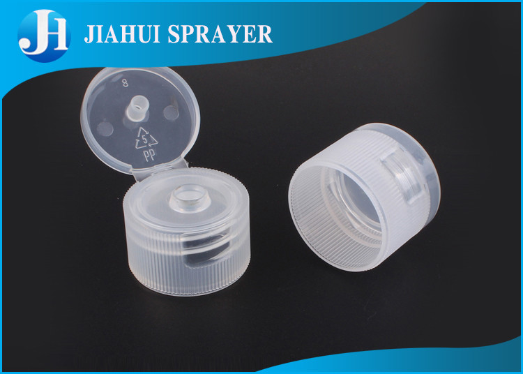 Double Deck Flip Top Plastic Caps Cosmetic Bottle Caps 24-410 Transparent Color