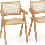 Solid Wood and Rattan Upholstery Nordic Dining Chair for Restaurant Modern Home