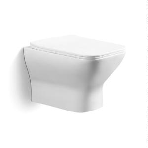 China ALLWELL Rimless Wall Hung Toilet Rimless P Trap Ceramic WC in Wall Suspended Toilet factory