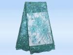 Nigeria Lace Tulle Based Embroidery Sequin Lace Apparel Fabric colorful swiss