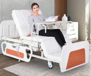 China Medical Bed Back Adjustable Rotating Hospital Electric Nursing Bed For Home In White factory