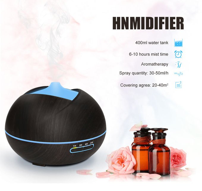 400ML Wood Grain Aromatherapy Diffuser Ultrasonic Air Humidier Mist Maker