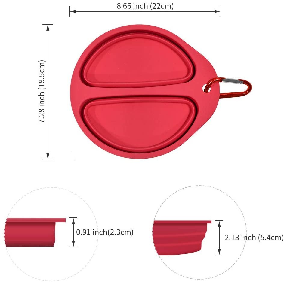 Double Collapsible Dog Bowl BPA Free Food Grade Silicone