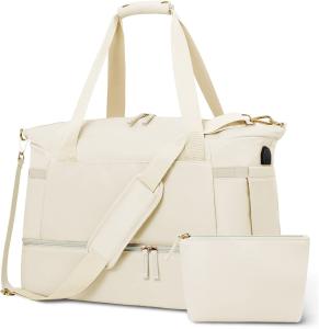 China Women Overnight Weekender Tote Bags With Charging Port and Shoe Compartment factory