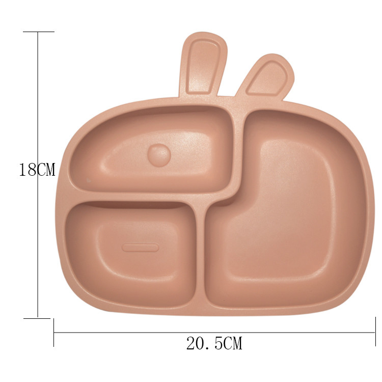 MHC Baby Silicone Divided Plate With Suction BPA Free Silicone Feeding Set Animal Shaped