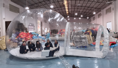 factory wholesale price bubble house with balloons Wedding Party bouncy double bubble house