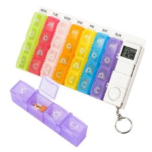 China Hot Selling Electronic Smart Box Medicine Case 7Day 4 Times A Day Weekly Pill Dispenser Four groups of reminder alarms factory