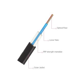 China Flat Indoor Aerial Fiber Drop Cable 9/125 SMF G657A1 6 Fiber LSZH Black Versatile factory