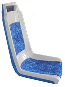 China Ergonomic Plastic Bus Seats Blue Color Blow Molded 425mm Width Slim Shape factory