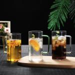 Heat Resistant Single Wall Coffee Cups , Sturdy Small Glass Cups With Handles