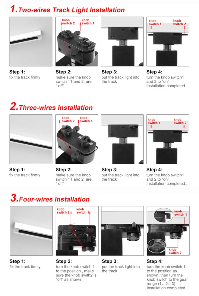 2 wires 3 wires 4 wires 20w 30w 40w 50w COB LED Track light with 5years warranty track light fixture