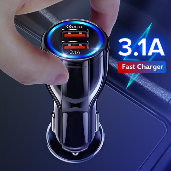 18W 3.1A Car Charger Quick Charge 3.0 Universal Dual USB Fast Charging QC For