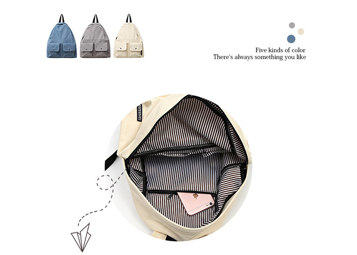 Promotional Custom Cheap Khaki Cute Vintage Outdoor Computer Canvas Sports Backpacks Wholesale With Button Pockets