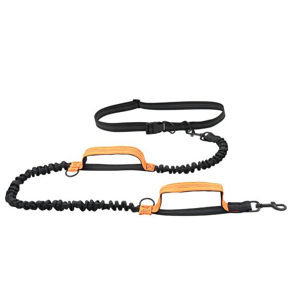 Pet Reflective Two Hand Handle Leash Hands Free Outdoor Portable Running Dog