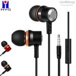 Stereo Volume Control Metal Wired Earphones Super Bass Luxurious 3.5mm Mic Wired