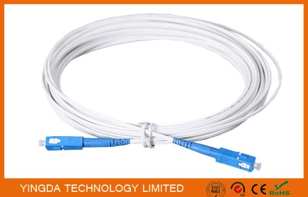 Indoor FTTH Fiber Optic Patch Cord 3M With SC / UPC Connectors FRP Strength