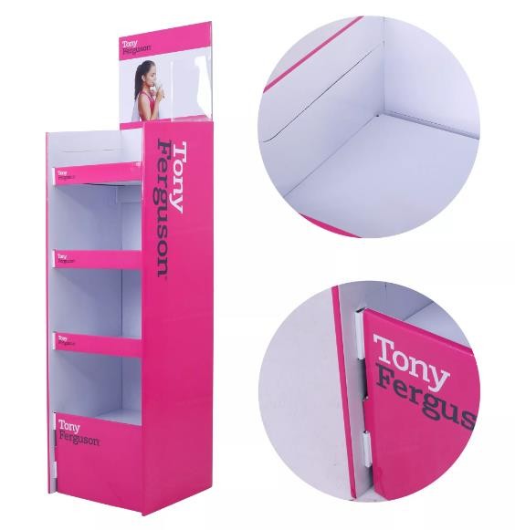 Sport Shoes Supermarket Cardboard Shelf Display For Fitness Products