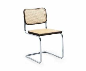 China Rattan Cesca Style Armless Side Chair With PU Leather factory