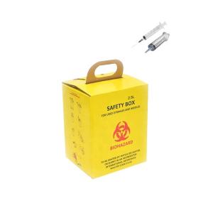 China 2.5L Custom Printing Recycling cardboard safety box for syringe Medical Sharps Box factory