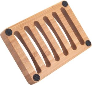 China Eco Friendly Natural Wooden Soap Storage Rack Bamboo Wood Soap Dish Holder for Bathroom factory