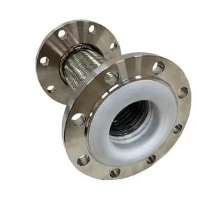 China High Temperature SS304 Flange Flexible Braided Hose PTFE Lined With Strong Acid And Alkaline Resistant Pipe Fittings factory