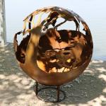 Gas Fuel 800mm Corten Steel Fire Pits Manual Ignition Type