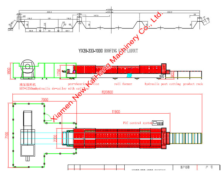 European popular roofing panel roll forming machine, for trapezoid profile, used in France