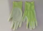 13 Gauge Polyurethane Coated Gloves Green Nylon Seamless Reusable Design