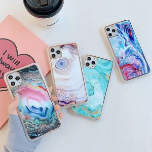 China Luxury Marble Phone Cases TPU Scratchproof Lasered Glass Cover on sale