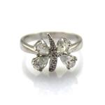 Designer Jewelry Rose Gold Plated 925 Silver Cubic Zircon Butterfly Ring(R0018)