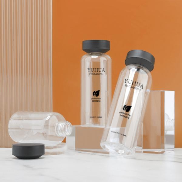 China Lightweight PET Plastic Lotion Bottle Round Bottom Shape 8.45oz factory