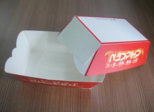 China Red Fast Food Paper Box For Food On The Go , OEM Logo Printed factory
