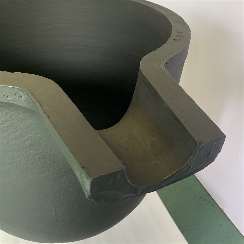 Safety Silicon Carbide Pure Graphite Crucible Oxidation Resistance With Pouring Nozzle