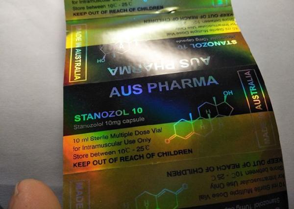 Golden Hologram Color Glass Vial Labels Pharmacy Bottle Labels Of Aus Pharma