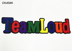 China Durable Chenille Embroidery Iron On Patches Slogan Word Used In Hoodies factory