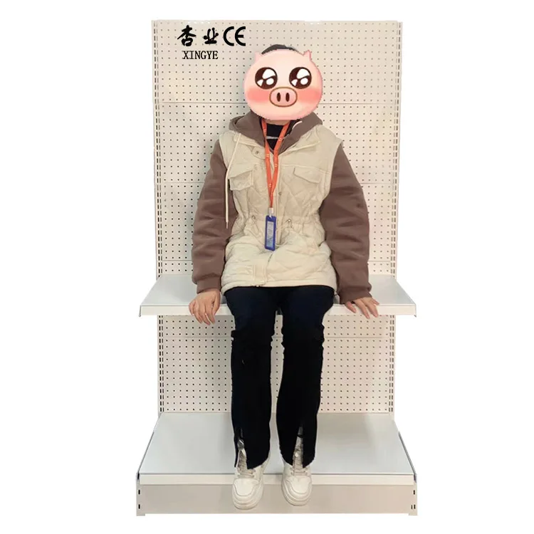 Xingye Factory Custom Size Color white hole back board gondolas supermarket shelf rack Q235 metal shelf