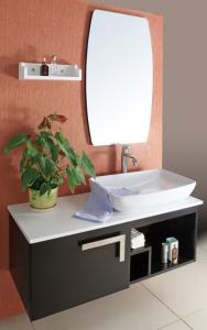 China Modern Bathroom Furniture Corner Bathroom Sink Cabinet factory