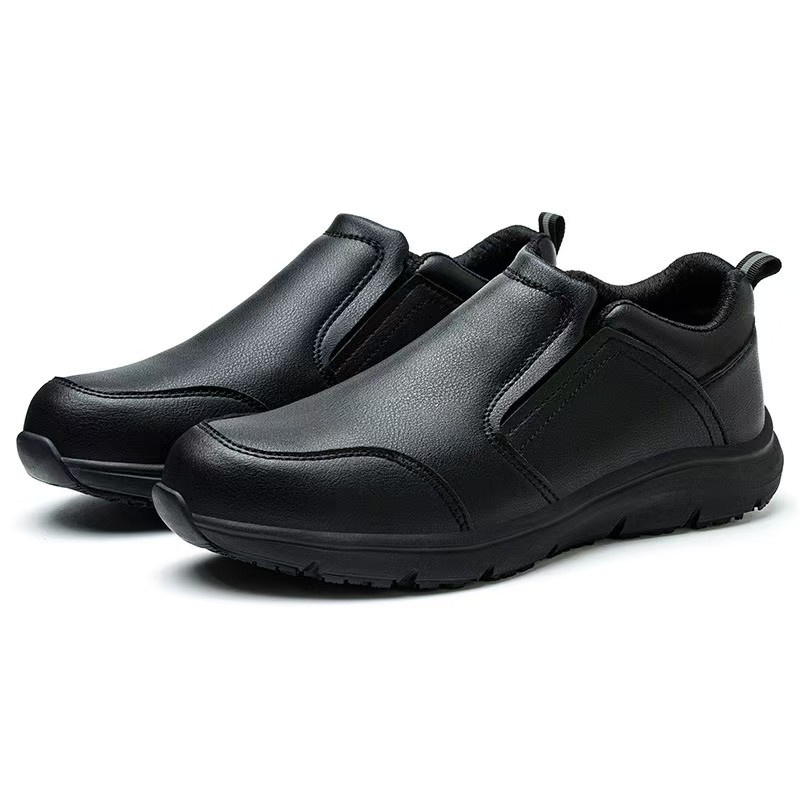 Durable Comfortable Safety Footwear Black Slip Resistant Chef Shoes Anti Puncture