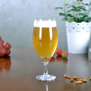 China 12oz Belgian Tulip Glass , Handmade 360ml Belgian Style Beer Glass factory