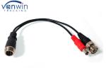 DVR Accessories 4pin aviation M12 male to BNC male+DC male adapter for backup