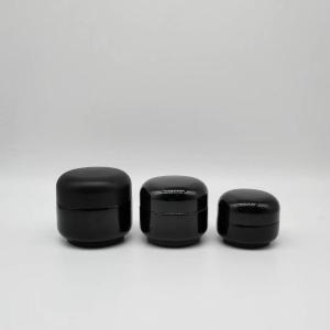 China 15ml 30ml 50ml Lady cream black jar serise empty cosmetic glass bottles factory