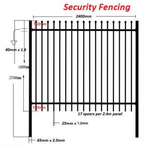China Decorative Picket Panels Black Wrought Iron Garden Fence For Home Farm Security Pool factory