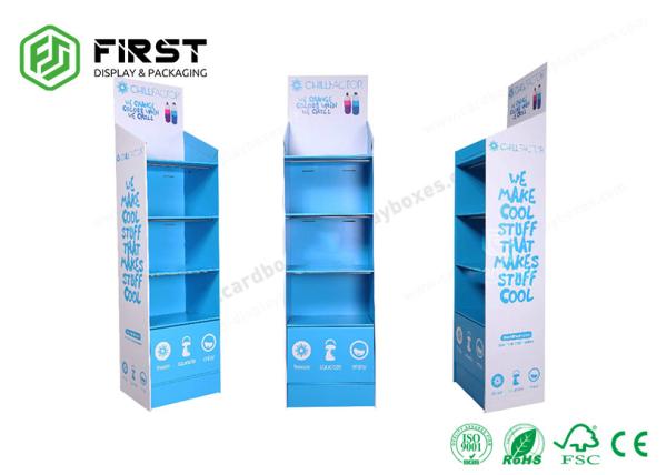 Full Color Printed Portable 4 Shelves Carton Stand Paperboard Cardboard Floor
