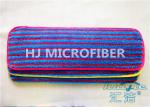 Colorful Microfiber Wet Mop Pads With Red Strips , Microfiber Wash Pad