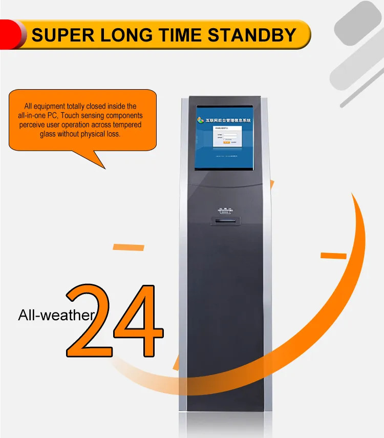 Cheque Scanner Stand Floor Self Service Terminal Multifunction Self Service Terminal
