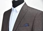 Outside Slim Fit Tailored Suits Brown Check Breastpocket Business Banquet