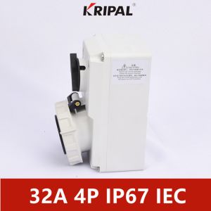 IP67 16A 3P Switched Socket With Mechanical Interlock IEC standard