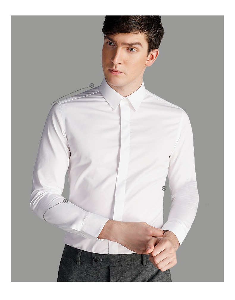 Advantageous Men's Mandarin Collar Shirts Breathable and Environmentally Friendly